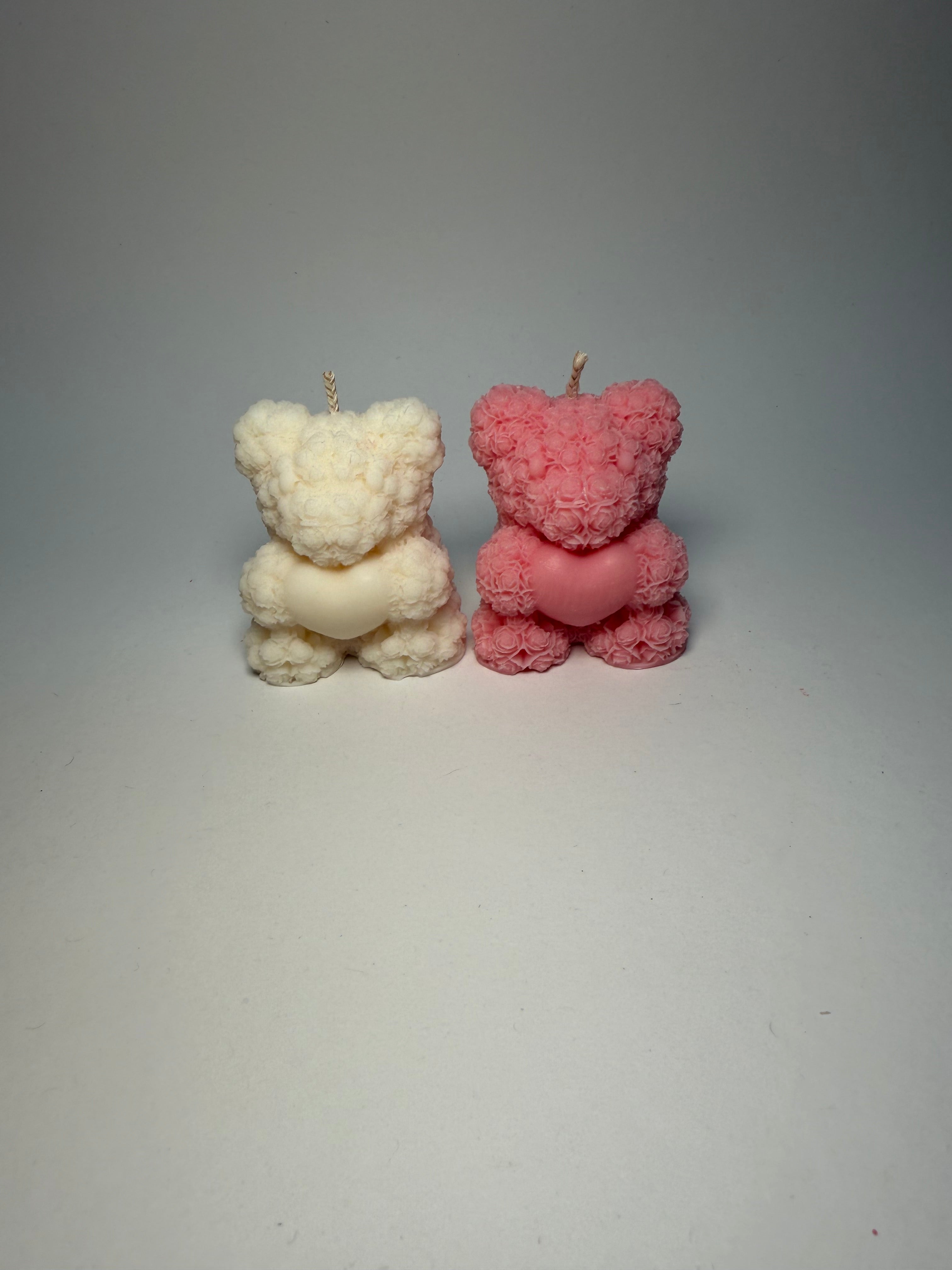 Rosenteddy mit Herz | Rosenteddykerze