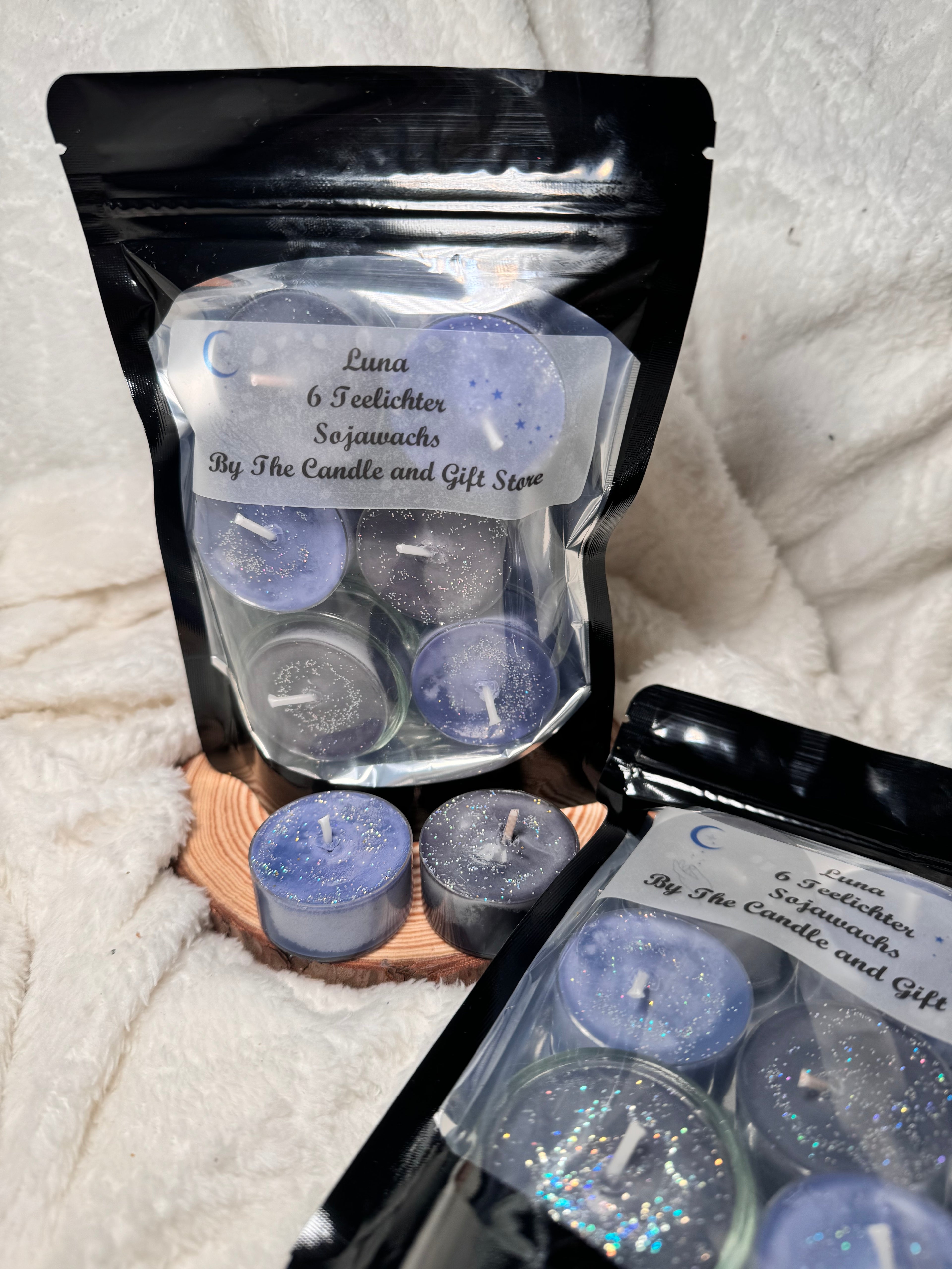 Luna | Teelichter | pures Dufterlebnis | Graits Glasteelichthalter |