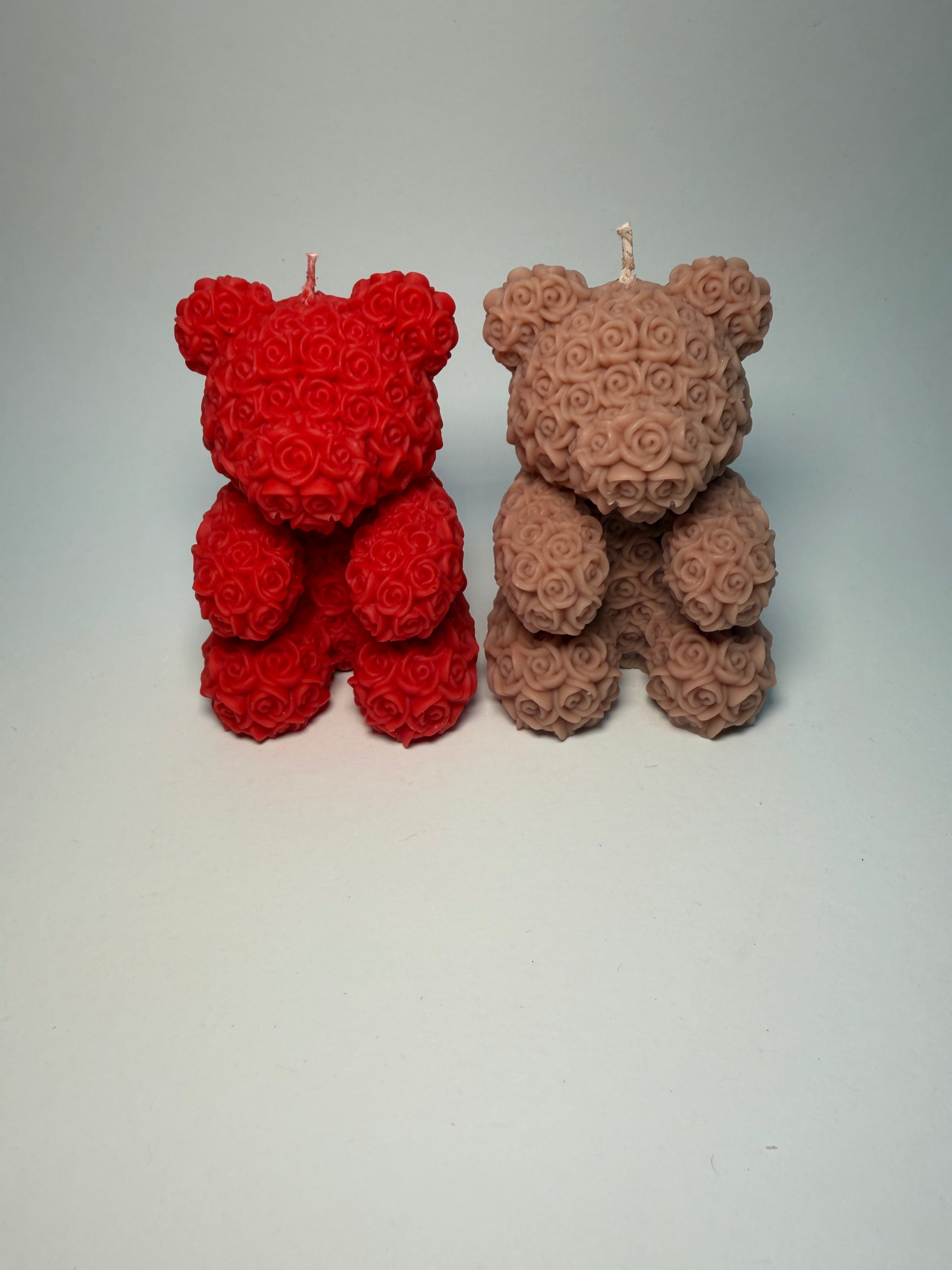 Rosenteddy|Teddykerze | Rosenteddykerze| Bärkerze