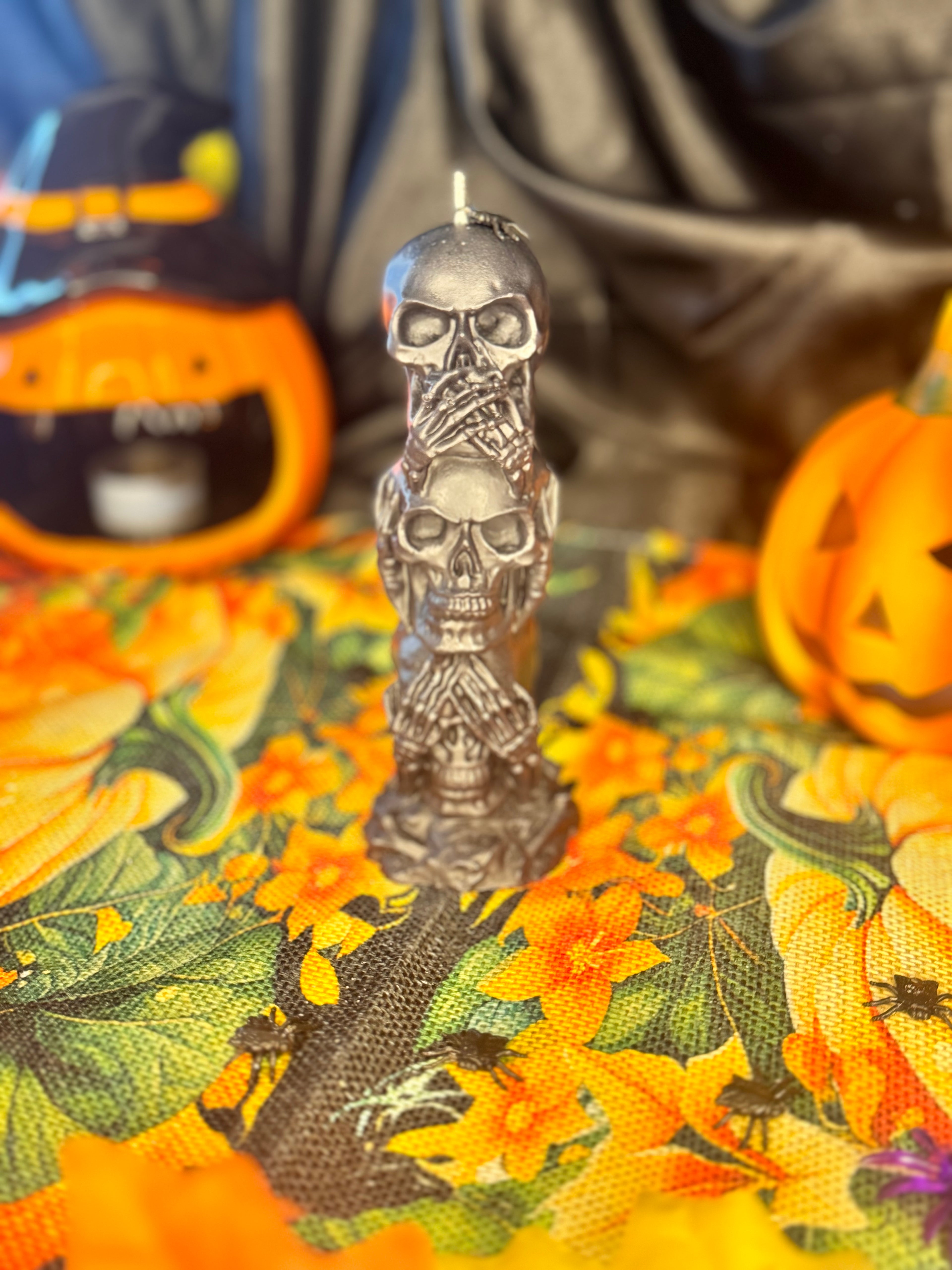 Totenkopf | Totenköpfe | Totenkopfkerze |Skelett Kerze | vegane Kerze |