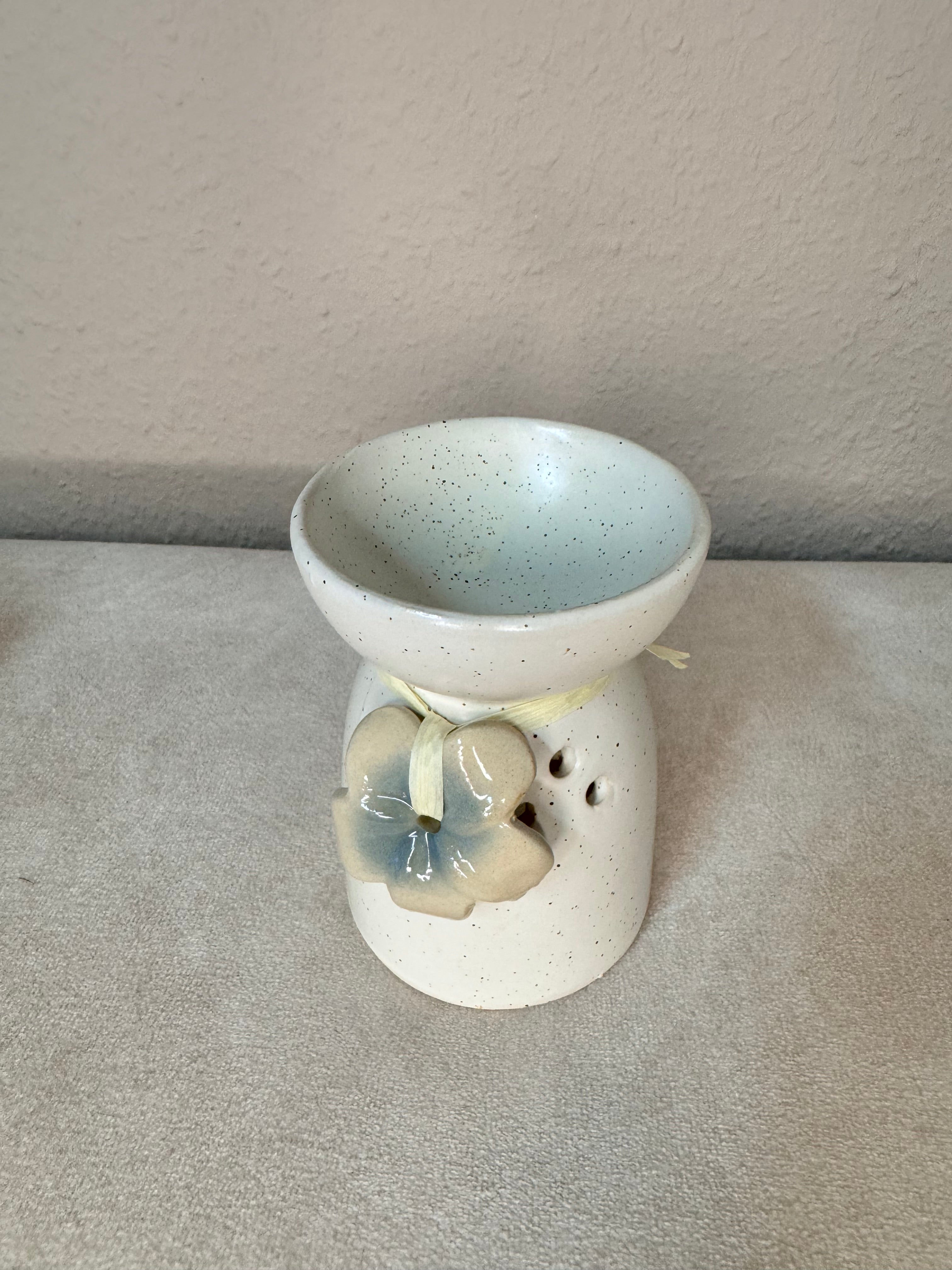 Duftlampe | Blumenduftlampe| Steinoptik| Blume Keramik